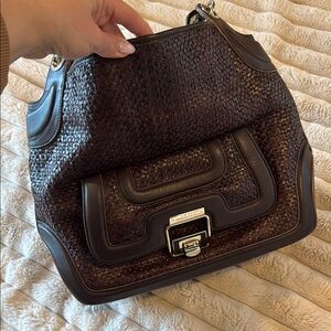 Anya Hindemarch large Brown Woven Leather Handbag